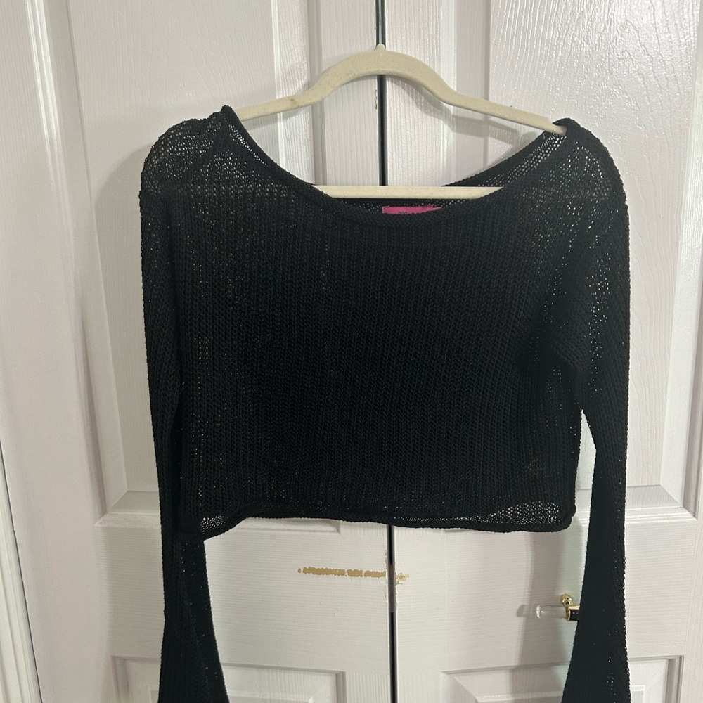 Edikted Black Knit Cropped Sweater